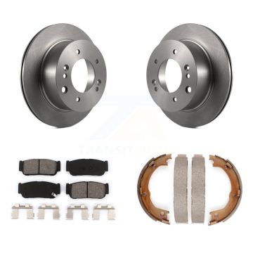 Rear Disc Rotors Semi-Metallic Pads And Parking Brake Shoes Kit For 2003-2006 Kia Sorento K8S-104373