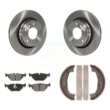 Rear Disc Rotors Semi-Metallic Pads Parking Shoes Kit For BMW 325i 325Ci 323Ci 323i 328Ci K8S-104389
