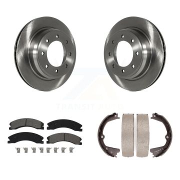 Rear Disc Rotors Semi-Metallic Pads And Parking Shoes Kit For Nissan NV2500 NV3500 NV1500 K8S-104392