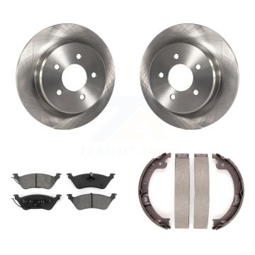 Rear Disc Rotors Semi-Metallic Pads Parking Shoes Kit For Dodge Grand Caravan Chrysler & K8S-104398