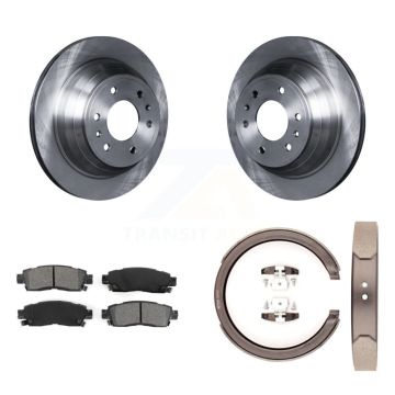 Rear Disc Rotors Semi-Metallic Pads Parking Shoes Kit For Chevrolet GMC Trailblazer Envoy K8S-104409