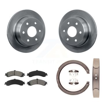 Rear Disc Rotors Semi-Metallic Pads Parking Shoes Kit For 02 Chevrolet Suburban 1500 4WD K8S-104422