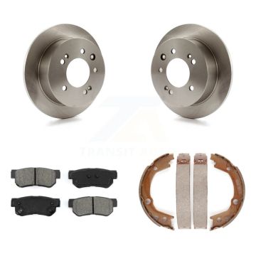 Rear Disc Rotors Semi-Metallic Pads And Parking Brake Shoes Kit For Hyundai Elantra K8S-104427