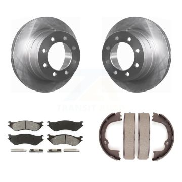 Rear Disc Rotors Semi-Metallic Pads And Parking Brake Shoes Kit For Dodge Ram 1500 K8S-104431