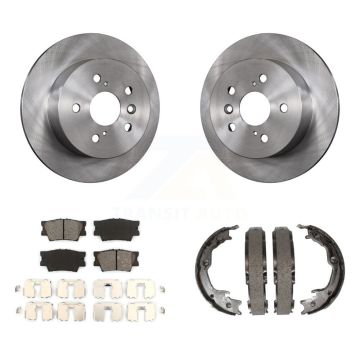 Rear Disc Rotors Semi-Metallic Pads Parking Shoes Kit For Toyota Camry Lexus ES350 Avalon K8S-104462