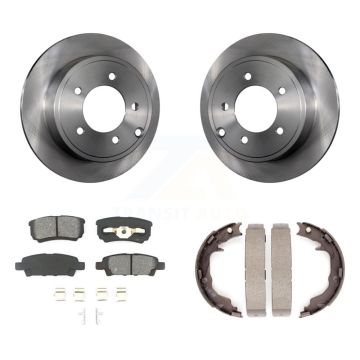 Rear Disc Rotors Semi-Metallic Pads Parking Shoes Kit For Jeep Patriot Dodge Chrysler 200 K8S-104466