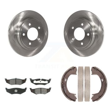 Rear Disc Rotors Semi-Metallic Pads & Parking Shoes Kit For Chrysler Intrepid Dodge 300M K8S-104480