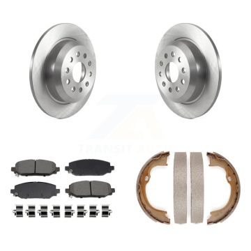 Rear Disc Rotors Semi-Metallic Pads Parking Shoes Kit For 2018-2020 Jeep Wrangler Rubicon K8S-104493