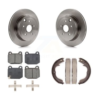 Rear Disc Rotors Semi-Metallic Pads And Parking Brake Shoes Kit For Subaru Impreza K8S-104506