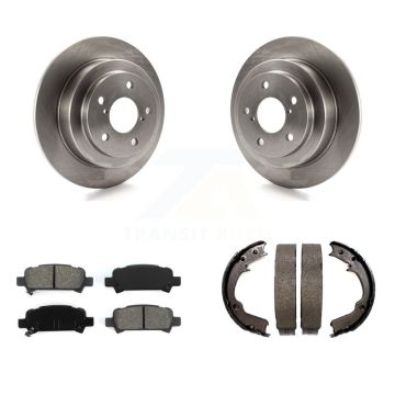 Rear Disc Rotors Semi-Metallic Pads & Parking Brake Shoes Kit For Subaru Forester Impreza K8S-104511