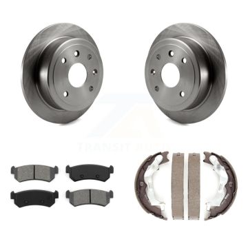 Rear Disc Rotors Semi-Metallic Pads And Parking Brake Shoes Kit For Suzuki Forenza Reno K8S-104515