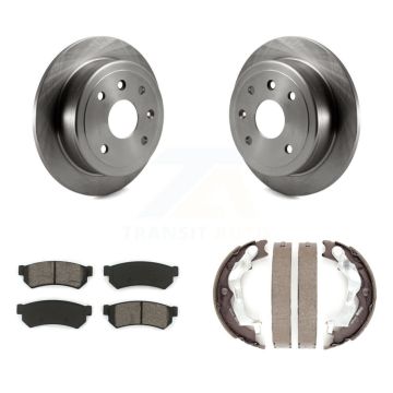 Rear Disc Rotors Semi-Metallic Pads & Parking Shoes Kit For 2007-2008 Suzuki Forenza Reno K8S-104516