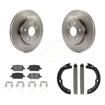 Rear Disc Rotors Semi-Metallic Pads And Parking Brake Shoes Kit For Chevrolet Camaro K8S-104527