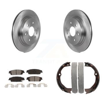Rear Disc Rotors Semi-Metallic Pads Parking Shoes Kit For Chevrolet Silverado 1500 LD GMC K8S-104534