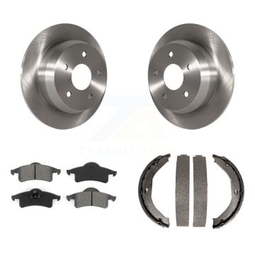 Rear Disc Rotors Semi-Metallic Pads & Parking Shoes Kit For 1999-2004 Jeep Grand Cherokee K8S-104537