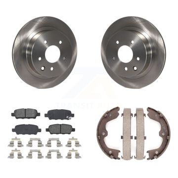 Rear Disc Rotors Semi-Metallic Pads And Parking Brake Shoes Kit For INFINITI G35 K8S-104553