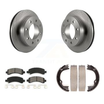 Rear Disc Rotors Semi-Metallic Pads Parking Shoes Kit For Chevrolet GMC Savana 2500 3500 K8S-104555