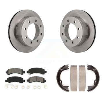 Rear Disc Rotors Semi-Metallic Pads Parking Shoes Kit For GMC Chevrolet Savana 2500 3500 K8S-104556