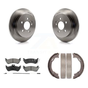 Rear Disc Rotors Semi-Metallic Pads Parking Shoes Kit For Mercedes-Benz ML320 ML350 ML430 K8S-104589