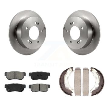 Rear Disc Rotors Semi-Metallic Pads Parking Shoes Kit For Hyundai Sonata XG350 Kia Optima K8S-104599