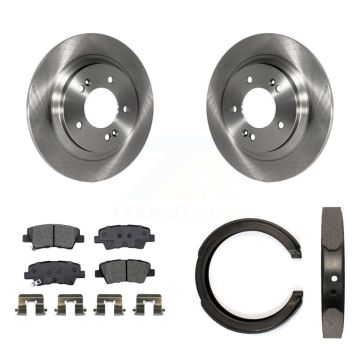 Rear Disc Rotors Semi-Metallic Pads And Parking Brake Shoes Kit For Kia Optima K8S-104607