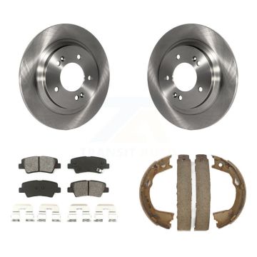 Rear Disc Rotors Semi-Metallic Pads And Parking Brake Shoes Kit For Kia Optima K8S-104609