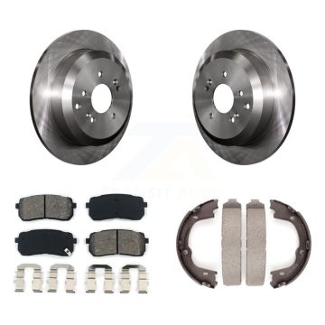 Rear Disc Rotors Semi-Metallic Pads And Parking Shoes Kit For 2007-2012 Hyundai Veracruz K8S-104614