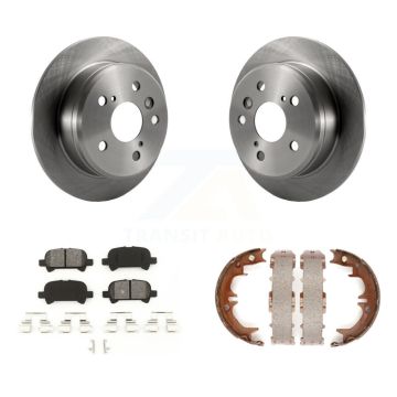 Rear Disc Rotors Semi-Metallic Pads And Parking Brake Shoes Kit For Toyota Camry Solara K8S-104629