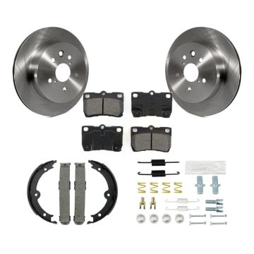 Rear Disc Rotors Semi-Metallic Pads Parking Shoes And Hardware Kit For Lexus IS250 IS350 K8S-104656