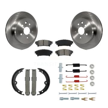 Rear Disc Rotors Semi-Metallic Pads Parking Brake Shoes And Hardware Kit For Lexus IS350 K8S-104659