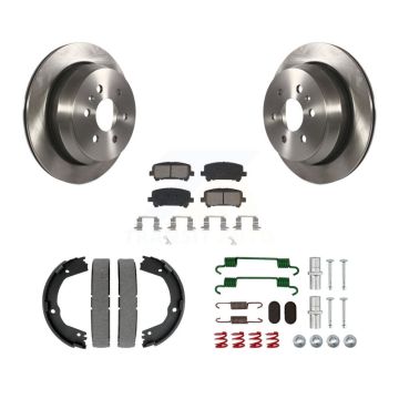 Rear Disc Rotors Semi-Metallic Pads Parking Shoes Hardware Kit For Chevrolet Colorado GMC K8S-104661