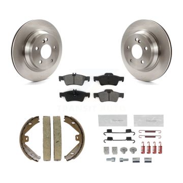 Rear Disc Rotors Semi-Metallic Pads Parking Shoes And Hardware Kit For Mercedes-Benz E350 K8S-104665