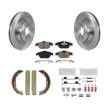Rear Disc Rotors Semi-Metallic Pads Parking Shoes And Hardware Kit For Mercedes-Benz E550 K8S-104666