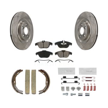 Rear Disc Rotors Semi-Metallic Pads Parking Shoes And Hardware Kit For Mercedes-Benz E400 K8S-104670
