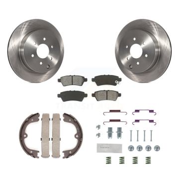 Rear Disc Rotors Semi-Metallic Pads Parking Shoes And Hardware Kit For Nissan Pathfinder K8S-104712