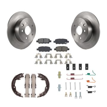 Rear Disc Rotors Semi-Metallic Pads Parking Shoes And Hardware Kit For Nissan Sentra Juke K8S-104718