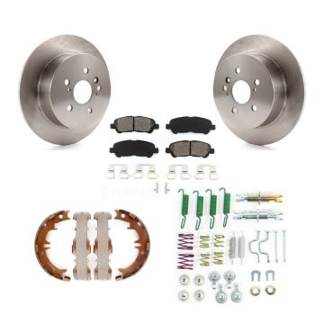 Rear Disc Rotors Semi-Metallic Pads Parking Shoes And Hardware Kit For Toyota Highlander K8S-104732