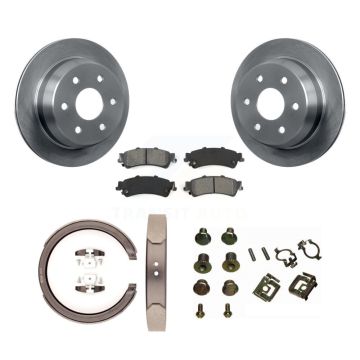 Rear Disc Rotors Semi-Metallic Pads Parking Shoes And Hardware Kit For Chevrolet GMC 1500 K8S-104759