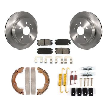 Rear Disc Rotors Semi-Metallic Pads Parking Shoes Hardware Kit For Chevrolet Equinox GMC K8S-104785