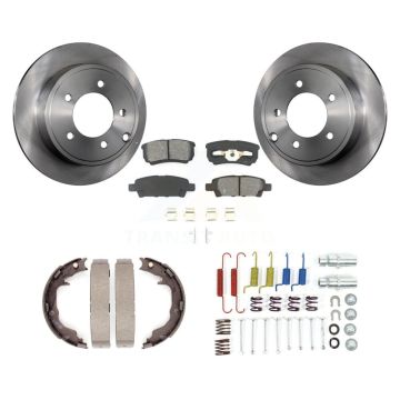 Rear Disc Rotors Semi-Metallic Pads Parking Shoes And Hardware Kit For Mitsubishi Lancer K8S-104825