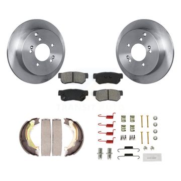 Rear Disc Rotors Semi-Metallic Pads Parking Shoes And Hardware Kit For Hyundai Tucson Kia K8S-104841