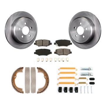 Rear Disc Rotors Semi-Metallic Pads Parking Shoes And Hardware Kit For Jeep Liberty Dodge K8S-104847