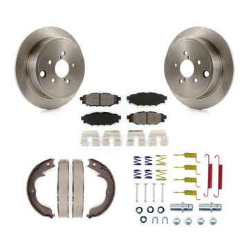 Rear Disc Rotors Semi-Metallic Pads Parking Shoes Hardware Kit For Subaru Outback Legacy K8S-104855