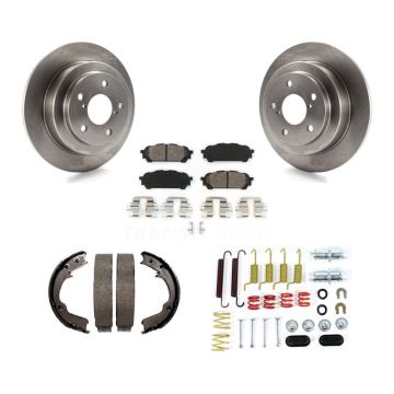 Rear Disc Rotors Semi-Metallic Pads Parking Shoes & Hardware Kit For Subaru Impreza Saab K8S-104858