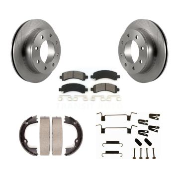 Rear Disc Rotors Semi-Metallic Pads Parking Shoes & Hardware Kit For Chevrolet GMC Savana K8S-104893