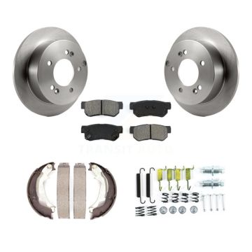 Rear Disc Rotors Semi-Metallic Pads Parking Shoes & Hardware Kit For Hyundai Sonata XG350 K8S-104937