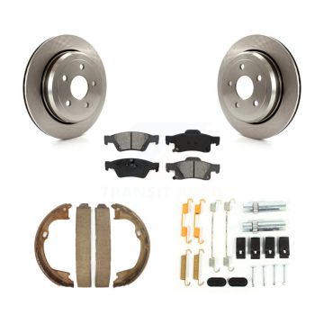 Rear Disc Rotors Semi-Metallic Pads Parking Shoes & Hardware Kit For Jeep Grand Cherokee K8S-104963