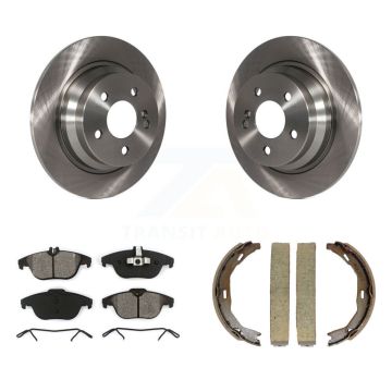 Rear Disc Rotors Semi-Metallic Pads & Parking Shoes Kit For 2010 Mercedes-Benz E350 Coupe K8S-104978