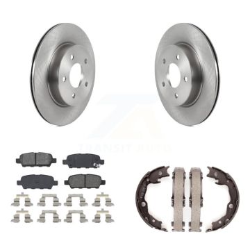 Rear Disc Rotors Semi-Metallic Pads And Parking Brake Shoes Kit For Nissan LEAF K8S-104979