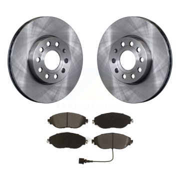 Front Disc Brake Rotors And Semi-Metallic Pads Kit For 2022 Volkswagen Jetta 2.0L K8S-104993